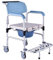 Shower Wheelchair Commode Chair on Wheels with Footrest for Elderly & Disabled - Portable Mobile Toilet Chair with 350 lbs Capacity for Seniors