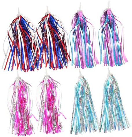 Happyyami 4paare Bunte Streamer Für Fahrradlenker Und Scooter Rot Blau Einfache Dekoration Für Mädchen Langlebig Und Leicht Zu Installieren