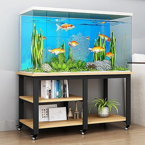 AquarienstäNder AquariumstäNder Hoher Aquariumständer Aus Metall Mit Rädern Für 5–30 Gallonen, Doppelter Reptilientank-Terrarienständer, Regal Für Den Innenbereich/Flur/Büro, Bewegliches Tischregal(Bl