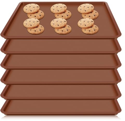 Gatphy 6Pcs Silicone Dehydrator Sheets with Edge, Nonstick Silicone Dehydrator Mats Food Vegetables Dehydrator Trays Silicone Tray Liner Reusable Dehydrator Mats Dryer Mats for Fruits Meat Vegetable