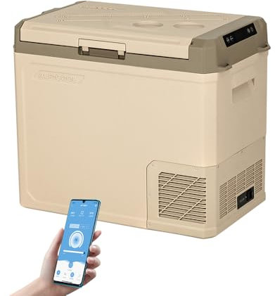 Alpicool GE50 50L Kompressor Auto Kühlbox Tragbar für Auto, LKW, Kompakter Camping Kühlschrank 12/24V DC Kühlbox für Reisen, Lebensmittel & Getränke, -20℃ bis 20℃