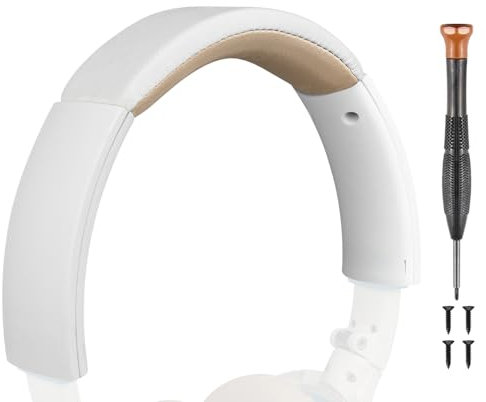 SOULWIT Diadema Recambio para Bose SoundLink On-Ear (OE) Auriculares, Auriculares Headset Banda Top Cojín Cubierta de Reparación de Piezas, Fácil instalación de Bricolaje - Blanco y Beige