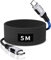 ziwodiv Cable USB C 5M, 240W Carga rápida USB Tipo C Cable, Largo Cable USB a USB C para iPhone 15/16 Pro Max, Samsung Galaxy S24/S23/S22, Pixel, Macbook Pro/Air, Switch, iPad Pro/Air