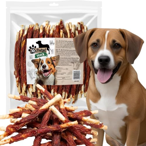 Mr. Pretzel Premium Hundsnack 500g – Rindfleisch-Kausnack – Getreidefrei –Ohne künstliche Zusatzstoffe – Hypoallergen
