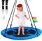 Joytential Columpio de Jardin para Niños, Capacidad Máxima 320 kg, Diámetro 100cm, Altura Ajustable, Columpio de Nido, Baloiço Infantil para Interior y Exterior, Fácil Instalación, Azúl
