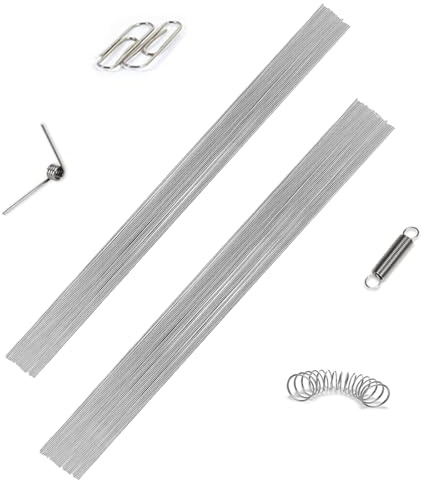 eupdd 40 Stück 40cm Federstahldraht: 1mm+2mm Edelstahl-Federdraht, für DIY-Projekte, Autozubehör, Feder-Spielzeug, Metallschmuck, Edelstahl Draht Metallstab Hartdraht, Federstahl Gerade
