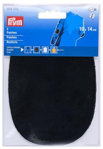 Prym 929355 Patches Veloursleder, zum Aufnähen, 10 x 14cm, schwarz