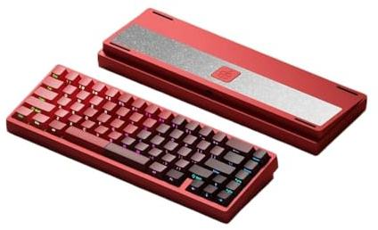 V2 Mechanical Keyboard Aluminum 3 Mode Gaming Keyboard Hot Swappable RGB Gasket Mount Custom Keyboard PC Compatible(RED GRADIENT)