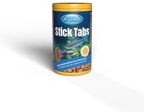 AQUARIS Stick Tabs – Nourriture pour Poissons d’Aquarium et crevettes – Pastilles adhésives Riches en spiruline et protéines – 250 ML / 150 g