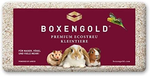 Boxengold Kleintierstreu Premium Ecostreu, Holzspäne Einstreu 20 kg | für Kaninchen, Hamster, Meerschweinchen, Nager, staubarm, hohe Saugfähigkeit, bindet Feuchtigkeit & Gerüche, nahezu staubfrei