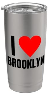 I Love Brooklyn Name Personalized Women Heart Friend Girls Stainless Steel Insulated Tumbler