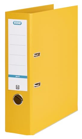 Elba A4 Lever Arch File, 570 Sheet Capacity, 80mm spine, Strongline Plastic on Board, Single, Yellow