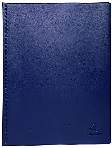 Exacompta 88222E Sichtmappe (20 Hüllen (40 Ansichten) reißfest, blickdicht, PEVA-Material, Deckel 300µ, DIN A4) 1 Stück blau