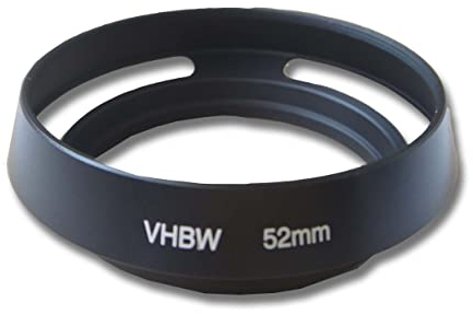 vhbw Gegenlichtblende für 52mm Objektiv - Streulichtblende, Schwarz, Metall, rund