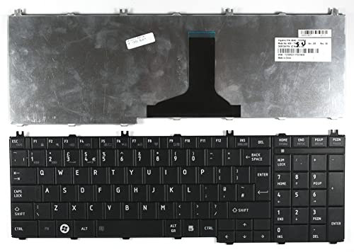 Power4Laptops UK Layout Black Replacement Laptop Keyboard Compatible With Toshiba Satellite C660-2N8