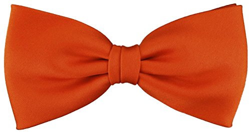 TigerTie vorgebundene Satin Fliege in orange leuchtorange Uni einfarbig + Geschenkbox