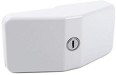 ANTIFURTO, Porta Fermo per roulotte e camper, Acciaio Inox, 8 x 17 x 6 cm, Bianco, Piastra di montaggio