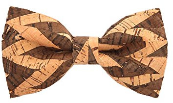 WANYING Herren Korkfliege Fliegen Schleife Holzmaserung mit Hakenverschluß bereits Gebunden Verstellbar Gentleman Casual Formell 12.5×7cm