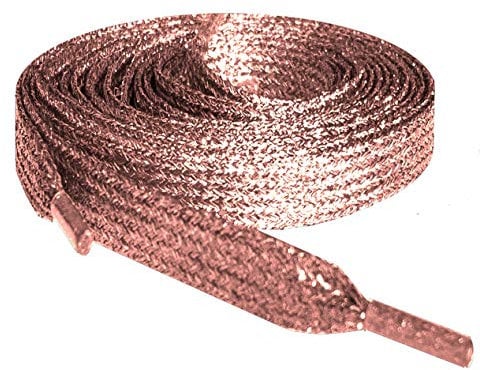 80cm / 31 Rose Gold Flat Metallic Sparkle Glitter Smart Laces® Shoe laces, Ideal Shoelaces for Kids Girls Children's & Women's Trainers