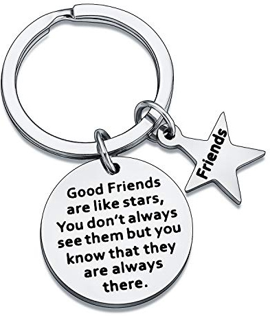 BESPMOSP Best Friends Keychain Good Friend Are Like Stars Keyring Friendship Gifts Birthday Gift Graduation Keychain