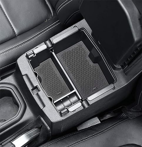 LITTOU KOLOME Mittelkonsole Armlehne Aufbewahrungsbox Kompatibel für Wrangler JL 2024 2023 2022 2021-2018 Mittelarmlehne Handschuhfach Einsatz Organizer Tablett