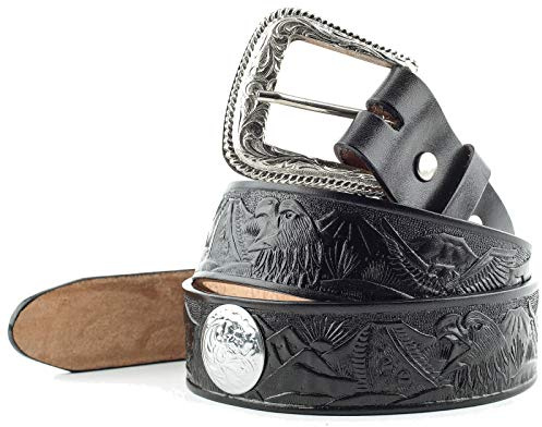 STARS & STRIPES Gürtel Ledergürtel Westerngürtel Biker Cowboy Leder Unisex »WG-04« Gr.46 / 117cm