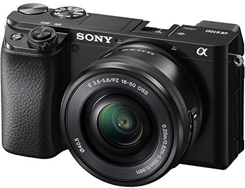 Sony Alpha A6100 Mirrorless Camera 24.2 Megapixel with 16-50mm F/3.5-5.6 Power Zoom Lens, Eye tracking autofocus for Human and animal, 4K Movie recording and Flip Screen Black (Renewed)