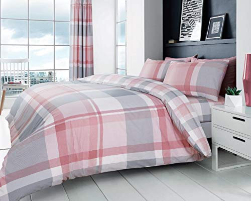 GC GAVENO CAVAILIA Set di biancheria da letto e federe di alta qualità, con copripiumino reversibile facile da pulire, 50% poliestere e 50 cotone, rosa cipria, king size