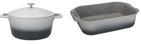 MasterClass Large Roasting Tin with Handles + MasterClass Lightweight Casserole Dish with Lid