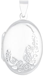 Amor Motivanhänger 925 Sterling Silber Damen Anhänger, 3,5 cm, Silber, Blume, Kommt in Schmuck Geschenk Box, 2017639