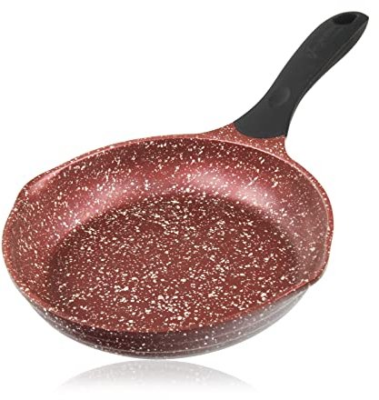 FLOVIA COOK BY NATURE Poêle 24 cm à Frire Antiadhésive Casseroles en Pierre Fonte d'Aluminium avec deux bec verseur Antiadhésif sans PFOA Tous Feux dont Induction (Cherry Wood, 24cm)