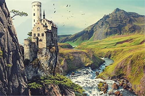 Yingxin34 2000 Teile Puzzles für Erwachsene – Deutschland – Schloss Lichtenstein 2000 Teile Puzzle, Bodenpuzzle für Kinder Erwachsene-70x100cm(27.56x39.37inch)