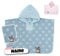 STERNTALER Poncho Kinder + Waschlappen mit Name Bestickt mit Name personalisiert | Kapuzenbadetuch Kinder | Kapuzenhandtuch | Badetuch mit Kapuze | bis 5 Jahre (EMI Stern blau)