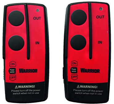 Warrior Dual Voltage 12V-24V Wireless Winch Remote Hand Control Twin Pack – Weatherproof and suited to Outdoor Use, 80-100 foot Range, Battery Operated, Ideal for Recovery Truck Operators