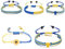 Luvadeyo 5-teilige verstellbare geflochtene Bracelets Set in Blau und Gelb - Handmade String Bracelet mit Frieden und Sonnenblume Design - Unisex, Braided