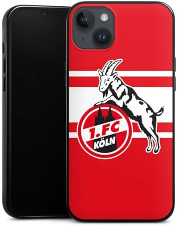 Silikon Hülle kompatibel mit Apple iPhone 14 Plus Case schwarz Handyhülle 1. FC Köln Offizielles Lizenzprodukt Wappen