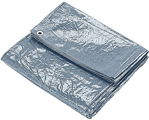 KAV - Tarpaulin waterproof heavy duty 130 GSM LARGE - 6M x 9 M (20ftx 30 FT) with Eyelets ground sheet Multifunctional Quality Cover Tarp (Grey)