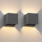 ledscom.de 2 Stück Wandleuchte CUBEL für außen, anthrazit, IP65, Up & Downlight, quadratisch + LED Lampe 501lm, warmweiß