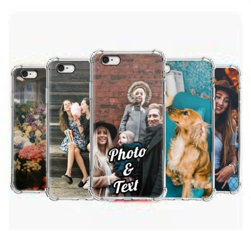 Pnakqil Cover Personalizzata Compatibile con Apple iPhone 6/6S 4,7 Personalizzato con Foto Testi Disegni, Custodia Morbido TPU Silicone Antiurto Trasparente Custom Case per iPhone 6S/6, 2