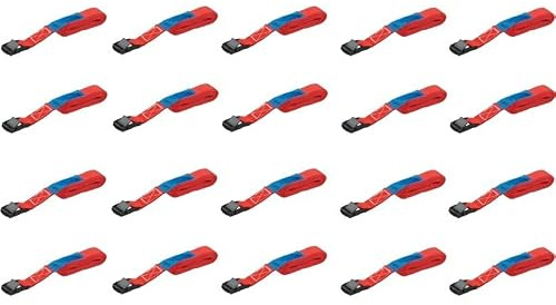 STROXX - 20X Zurrgurt 200Kg - 2m lang - 25mm breit - 1tlg. - mit Klemmschloss Schnellverschluss - Spanngurt - Befestigungsgurt - EN12195-2 - GS - TÜV - für schnelle Sicherungen