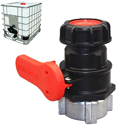 NSXIN IBC Ablaufhahn Wassertank Adapter Universal Klappenhahn, IBC Tank Absperrhahn Ersatzkugelhahn Schlauchanschluss für Wassertank Ablasshahn, Regentonne, Kanister (S62*6(62 mm) (DN40))