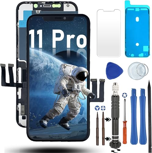 DIGI4U LCD for iPhone 11 Pro Screen Replacement, 5.8 Inch True Tone Face ID DC-Dimming Screen for iPhone 11 Pro Display Digitizer Assembly, with Repair Tools for iPhone 11 Pro LCD