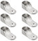 Tabanzhe Oval Chrome Wardrobe Hanging Sockets - Pack of 6 Stainless Steel Rod End Supports with Round Brackets for Closet Rods (Oval Clothes Rails, Hanger Rails, Wardrobe Accessories)