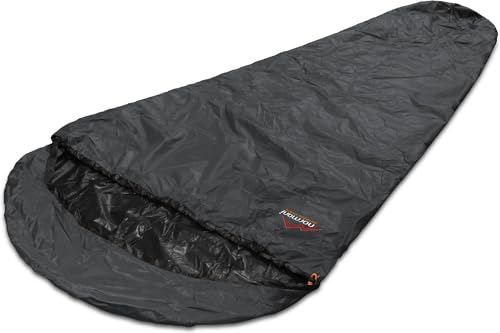 normani Schlafsacküberzug Biwaksack - 100% Wind- und wasserdicht, Atmungsaktivität: 3000 MVP (230 cm x 90 cm) Farbe Anthrazit Größe 230 x 90 x 60 cm - RV Rechts