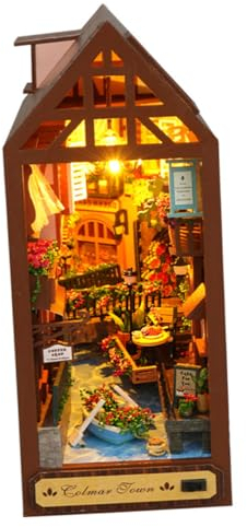 Toyvian Handgemachtes Hausmodell Aus Holz 3D-miniaturbausatz Montagespielzeug Ausstellungsmodell Keine Batterien Erforderlich