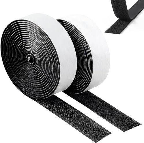 Hook and Loop Tape Aongray 2cm*5M Self Adhesive Sticky Roll Tape Double Sided Sticky Tape Strong Sticky Adhesive for Picture Frames Door Curtain