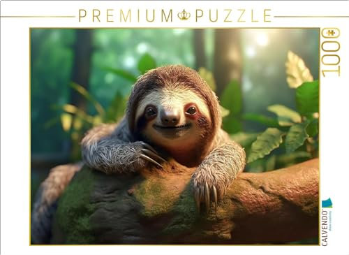 CALVENDO Puzzle Faultier auf einem Baum | 1000 Teile Lege-Größe 64 x 48 cm Foto-Puzzle für glückliche Stunden