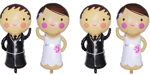 Miya Super XXL Romantische Love Brautpaar Folienballon Hochzeit Braut Mr. & Mrs. Folienballon (117cm x 76 cm) (2 x 88 x 46)