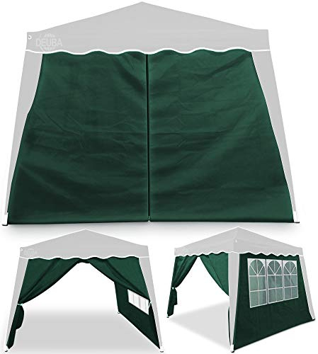 CASARIA® 2X Paredes Laterales para Pabellones 3x3m Ventana Cremallera Pared Cenador Jardín Camping Verde