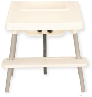WOODYGIFT Fußstütze für IKEA Antilop Hochstuhl – Ergonomische, Höhenverstellbare Fußablage aus Holz – Kinderfreundlich, Sicher & Stabil – Kompatibel mit Antilop Zubehör (Weiß)